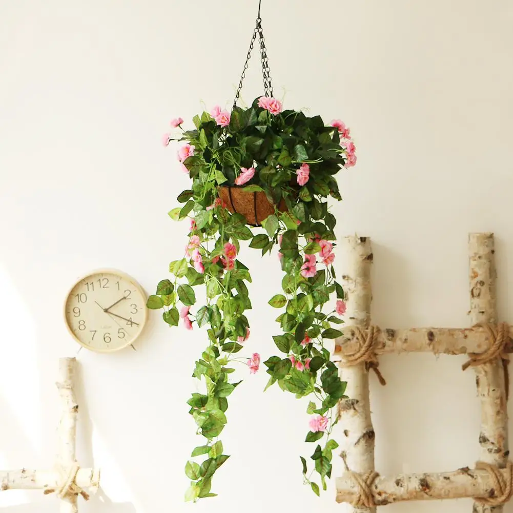 Искусственные розы настенный Bracketplant ротанга Декор подвесная корзина