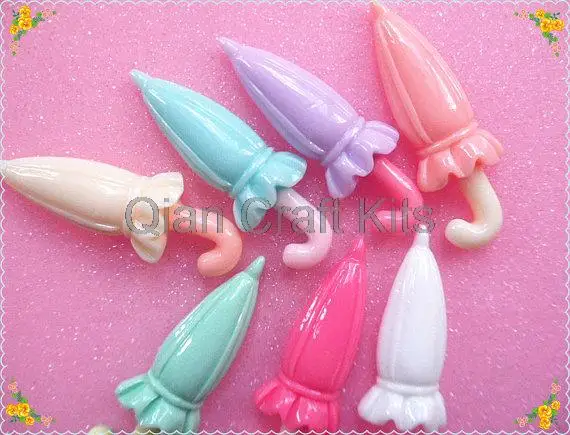 150 шт. смесь цветов смолы зонтик с плоской спинкой для ювелирных изделий ручной