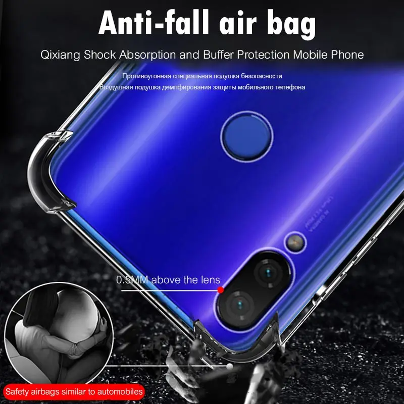 ZNP Силиконовый противоударный полный Чехол для Xiaomi Redmi Note 7 Redmi K20 Pro прозрачный мягкий чехол для телефона для Redmi 7 7A чехол