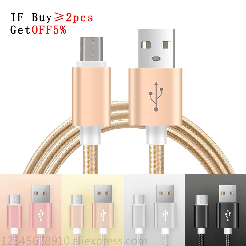 Usb кабель для Android micro usb нейлон быстрое зарядное устройство USB передачи данных samsung