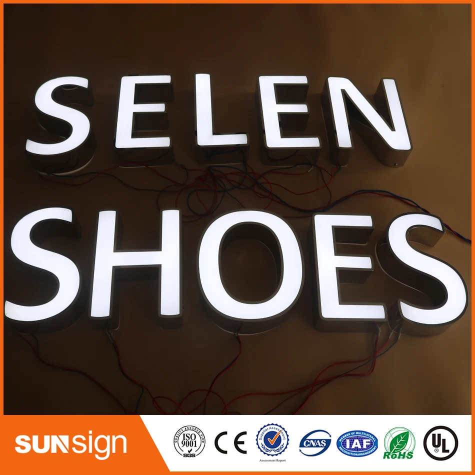 Пользовательский наружный рекламный светодиодный 3D логотип с буквенным знаком|3d