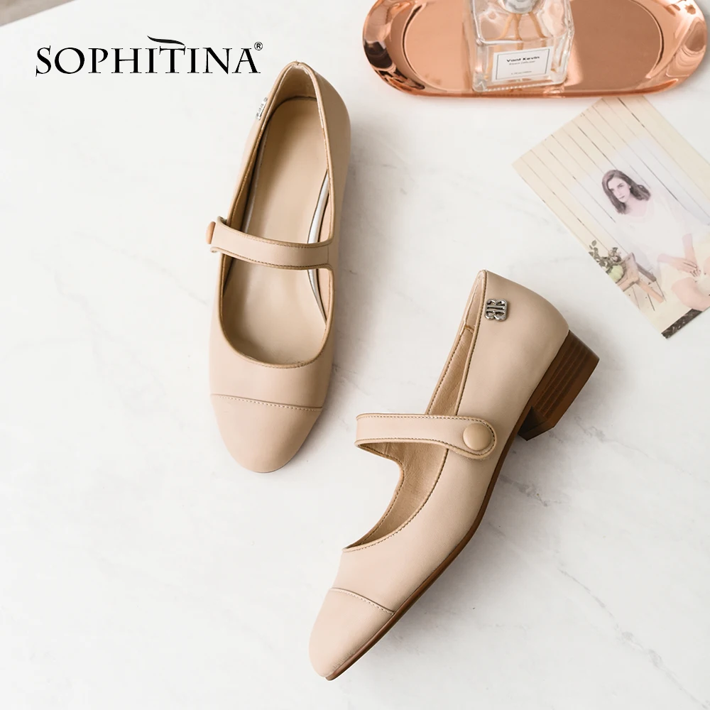 Женские туфли на плоской подошве SOPHITINA модные удобные повседневные из