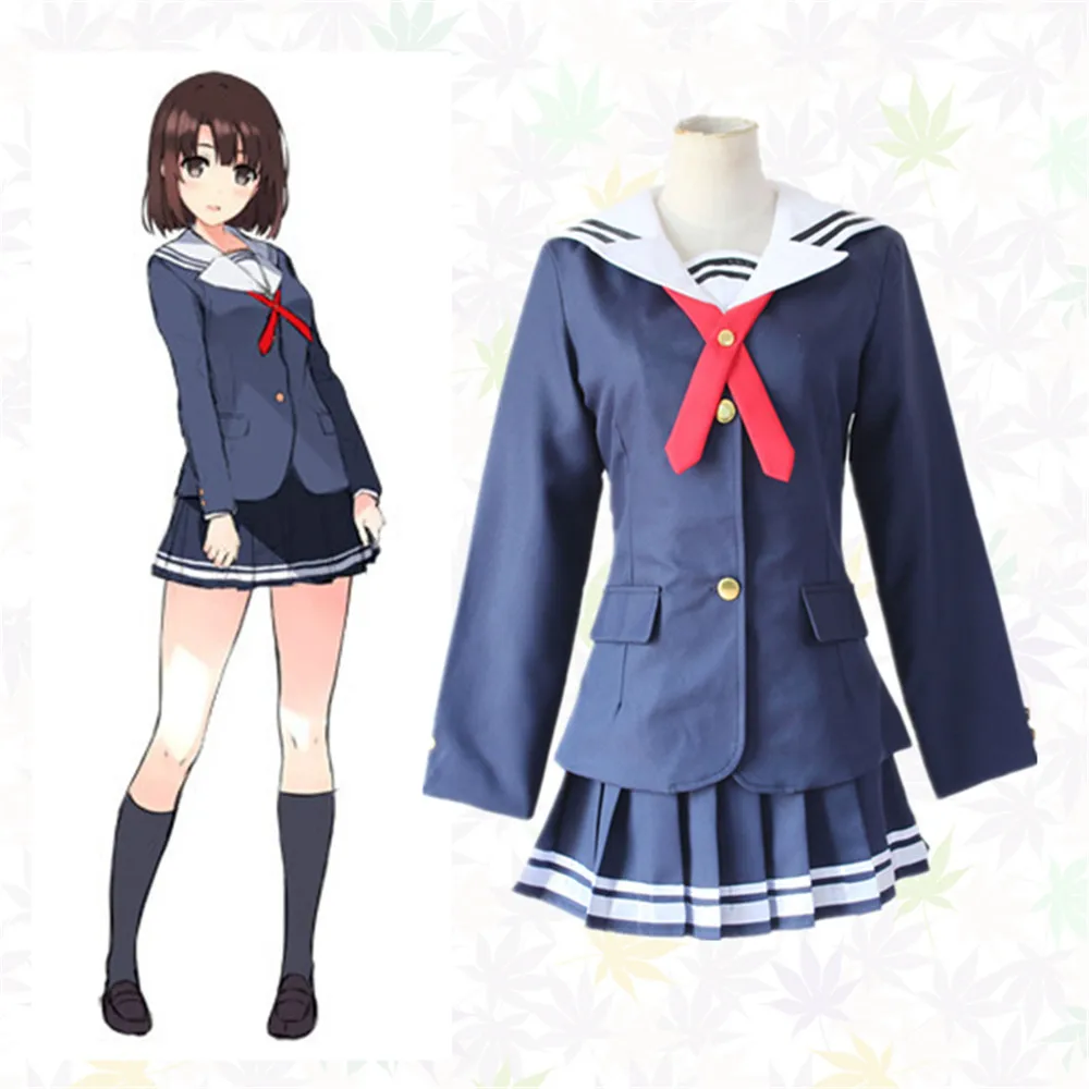 2018 Горячая Аниме! sodate kata Katou Megumi JK школьная форма Лолита для девочки Косплей