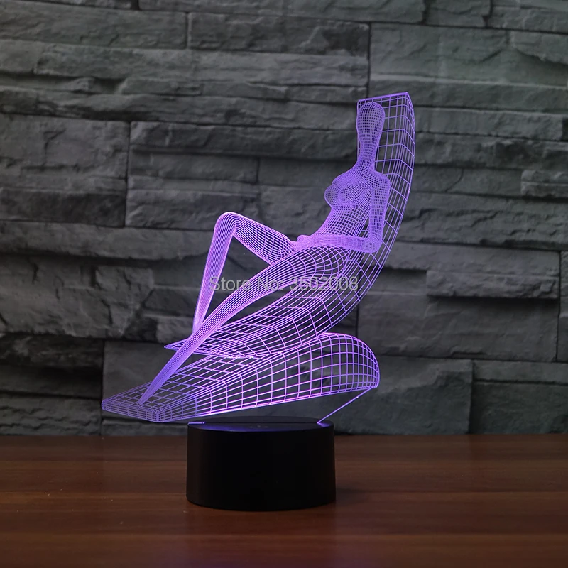 Креативный дизайн формы для пляжного загара 3D ночник 7 меняющихся цветов