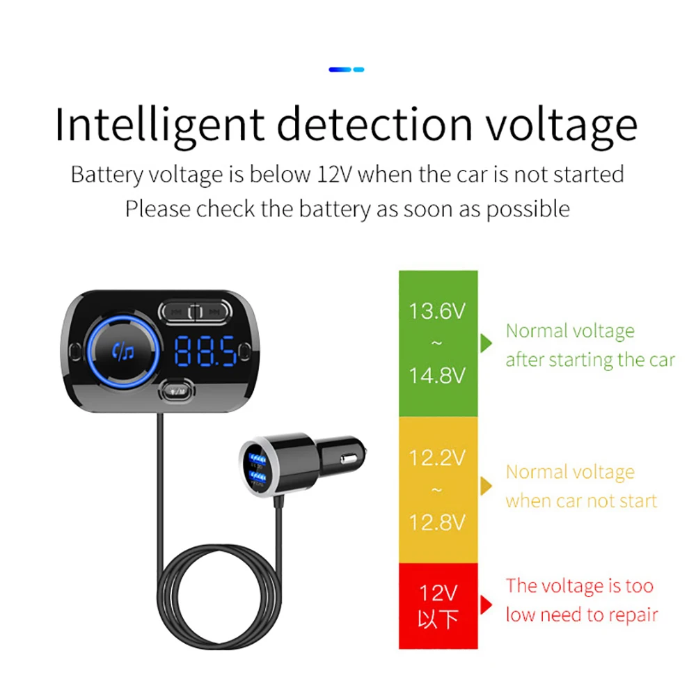 USB quick charge 3,0 Автомобильное зарядное устройство Bluetooth fm-передатчик MP3 плеер беспроводной fm-радио адаптер Поддержка 2 мобильного телефона