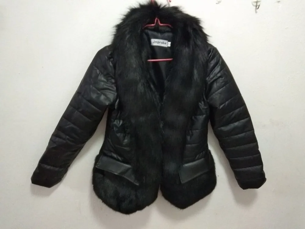 Женская куртка из искусственной кожи с воротником кожи|pu leather jacket|brand jacketleather jacket |