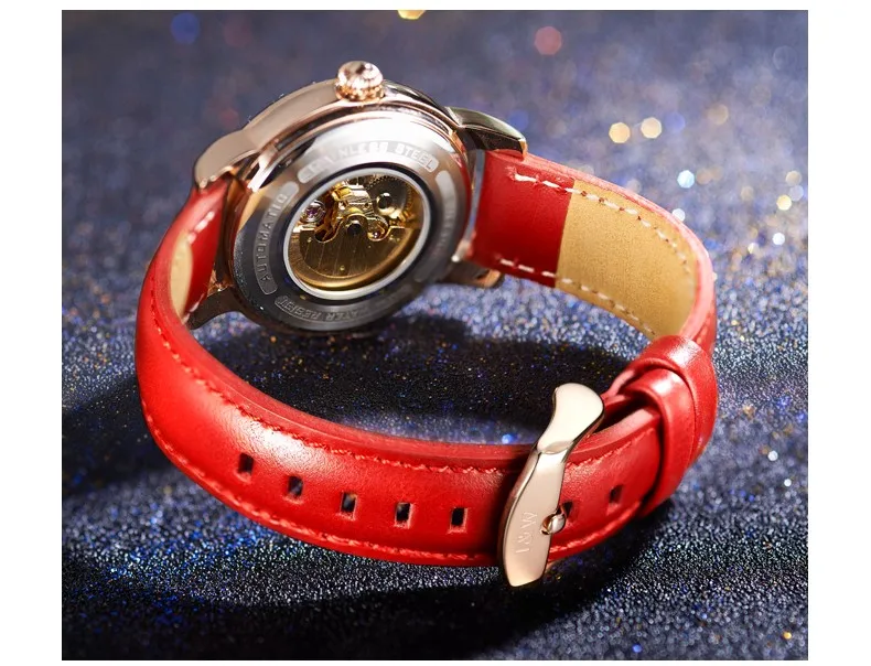 Модные женские наручные часы Tourbillon автоматические часы женские карнавальные механические часы MIYOTA кожаный ремешок светящийся Relogio femenino