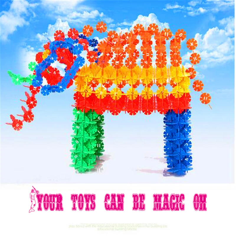 30PCS/LOTS Jigsaw Flake Plastic Developing intelligence Snowflake Building Blocks Building Model Toys For Kids M 3.3*0.2CM