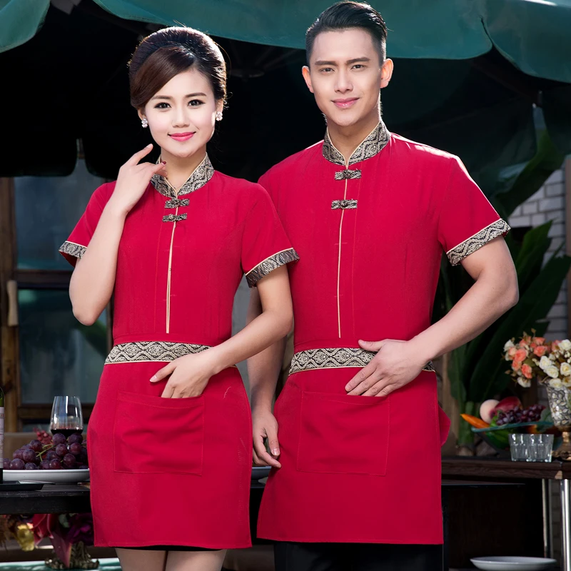 Отель официант Летняя одежда женская оснастка Западный Ресторан Кофейня и