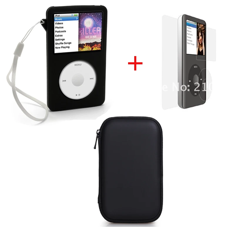 3 piece suit Прочная жесткая коробка для хранения+ силиконовый чехол для iPod Classic 80 г/120 г/Новинка 160 г с защитой экрана - Цвет: 3 piece suit