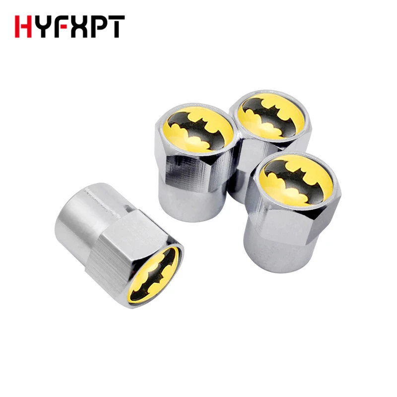 4Pcs Car-Styling Car Tire Valve Caps Universal Tyre Stems Cap With Bat Batman Emblem Logo Motorcycle accessories | Автомобили и