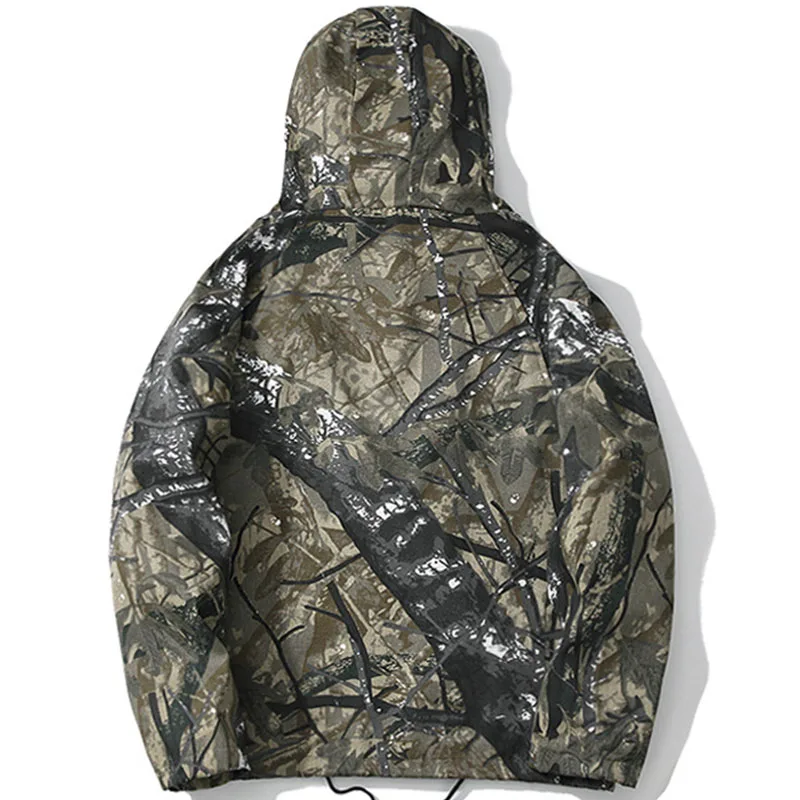 Новая весенняя и осенняя бионическая камуфляжная ветровка с капюшоном