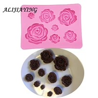 3d sugarcraft rose flower silicone mold fondant mold cake decorating tools chocolate confeitaria mold baking accessories d1023