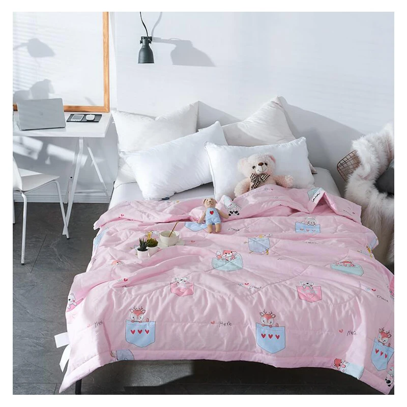 Summer thin soft DUVET COVER cartoon warm LUXURY summer QUILT DOUBLE SUPER baby Blanket Queen King Size healthy Bed quilt | Дом и сад