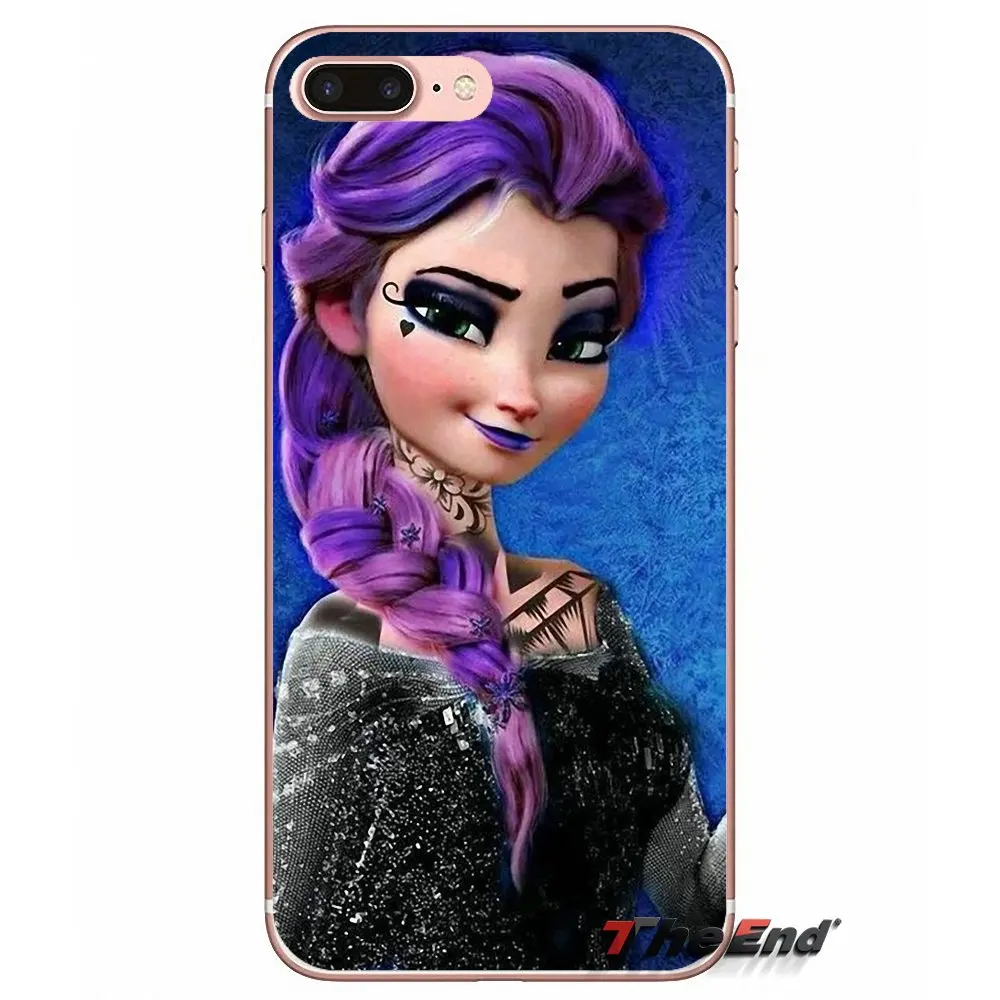 Punk Elsa Tattoo Princess Customized Cases For Sony Xperia Z Z1 Z2 Z3 Z5 compact M2 M4 M5 E3 T3 XA Aqua LG G4 G5 G3 G2 Mini Capa | Мобильные