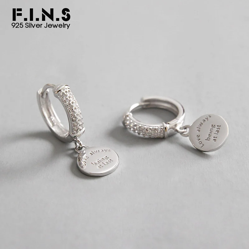 F.I.N.S S925 Стерлинговое Серебро Микро инкрустированный CZ висящие сережки