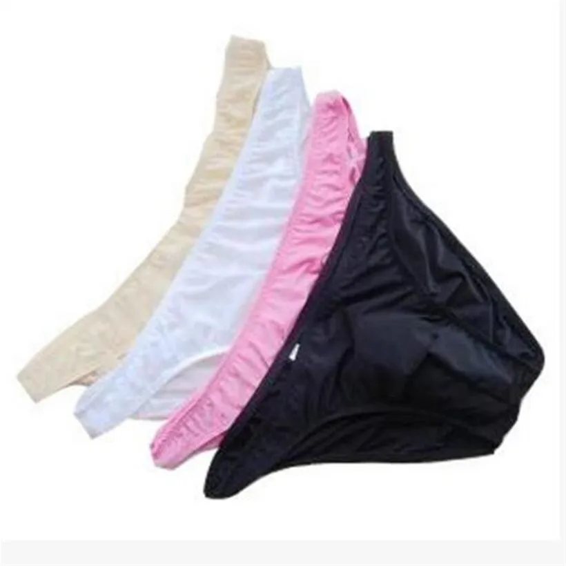 Новые бесшовные трусы мужские пикантные Мужское нижнее белье Трусы Ice Silk Cueca