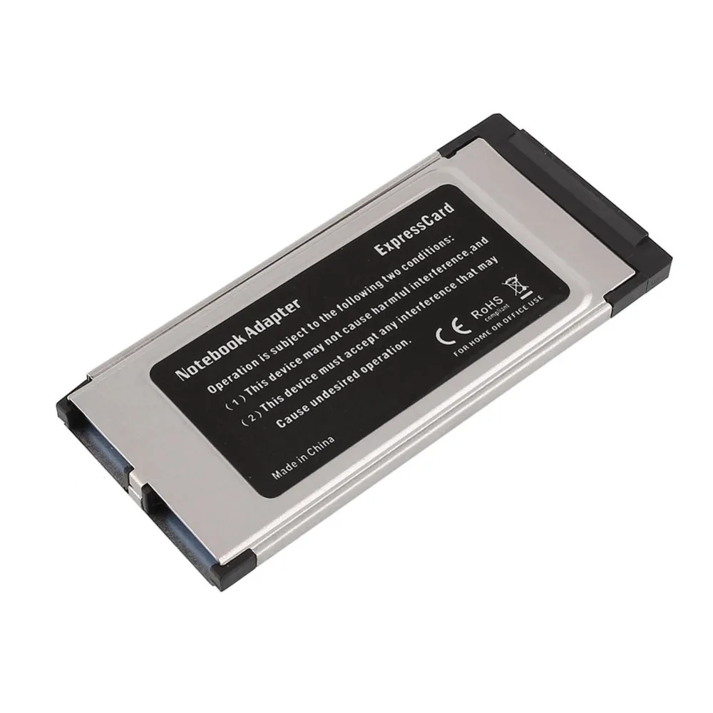 AMZDEAL супер-Speed Express Card ExpressCard 34 мм двойной устройство работающее от прикуривателя с 2 портами USB 3,0 Карты BC628 для ноутбука