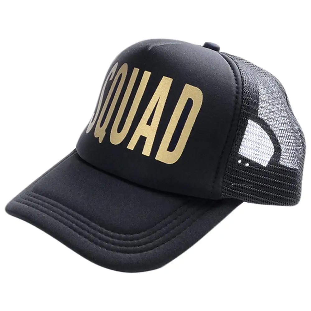 Команда надпись «Bride Tribe» Snapback Кепка-тракер Кепка с сеточкой и золотыми буквами с принтом стрелы, Свадебная вечеринка Бейсбол Кепки клуб подарок - Цвет: Squad Black