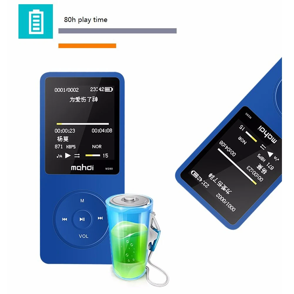 High Quality HIFI MP3 Player 8GB Support FM Radio TF Card Record SYN LRC Video Mini Portable mp3 players for Running sports | Электроника