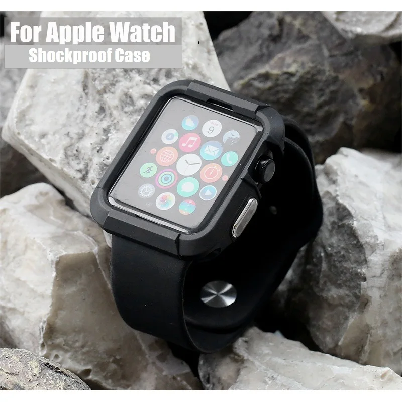 For Apple Watch Case Series 3 1 2 38mm 42mm Cover Shockproof Sport Outdoor Silicone Rubber Gel Skin for iwatch Black White Blue |