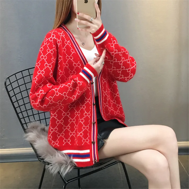Sweater Cardigan Women 2019 Autumn New V-Neck Single-Breasted Knitwear Spring Loose Coat Long Sleeve Joker Ladies Lj160 |