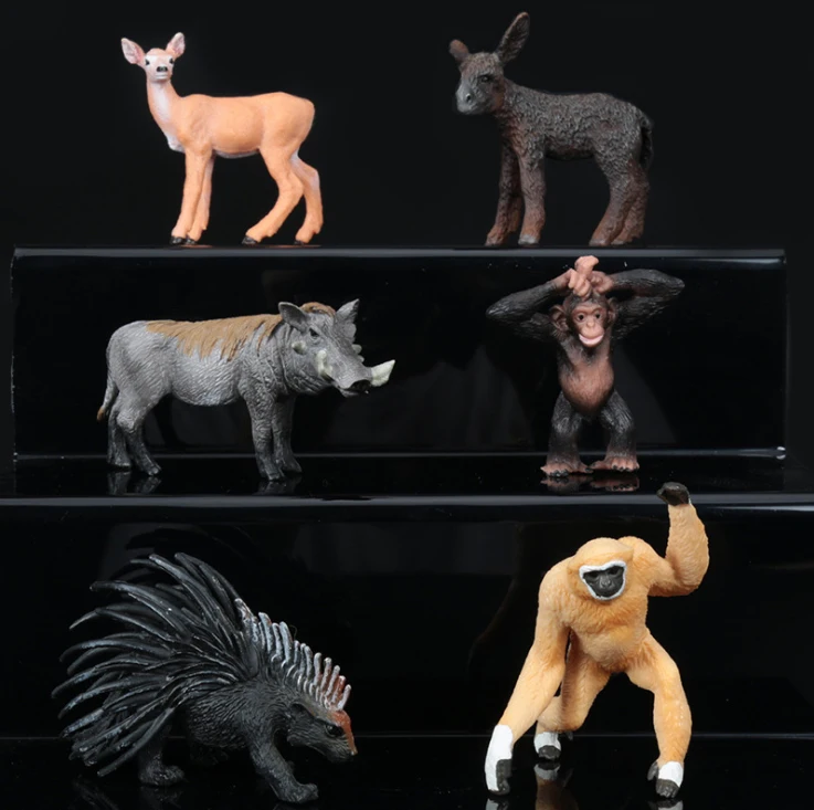 Случайным образом 2 шт Моделирование дикая фигурка животного модель мини Gorillas