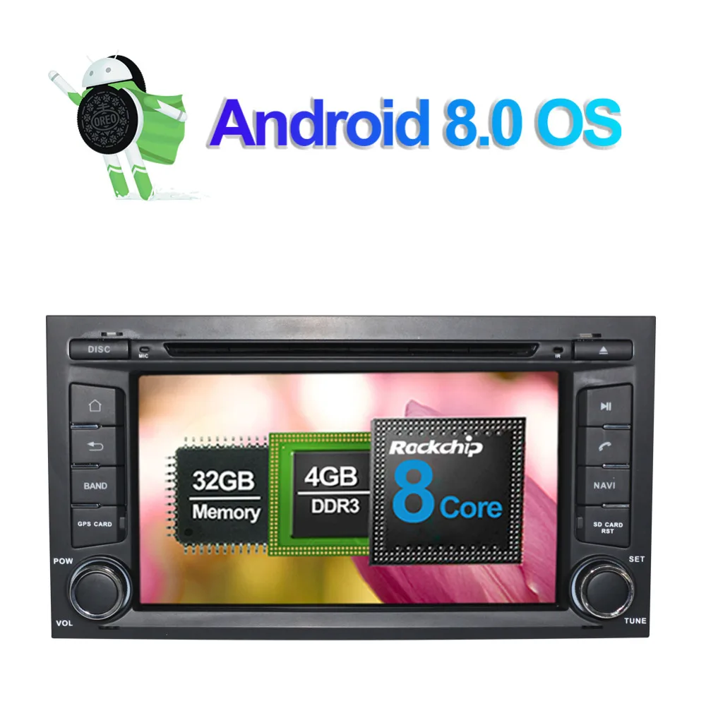 7 дюймовый Android 8 0 Восьмиядерный 4 Гб ОЗУ автомобильный радиоприемник стерео с