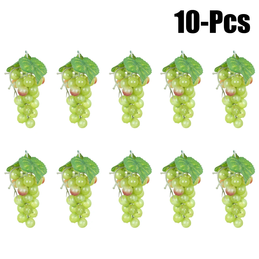 Green 10 Bunch S Искусственный виноград декоративные поддельные виноград искусственные фрукты украшение стола фрукты висячие украшения для украшения дома - Цвет: Green 10 Bunch S