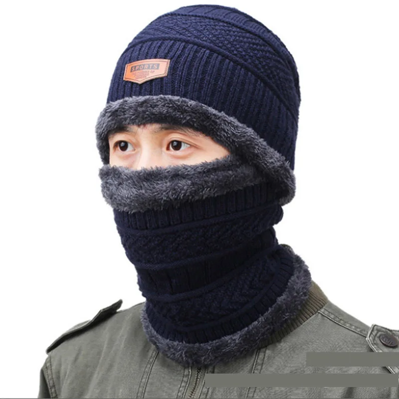 Новые мужские вязаные шапки и шарфы для шеи в стиле весна-осень-зима мода, сплошные повседневные бини, модель YW299.