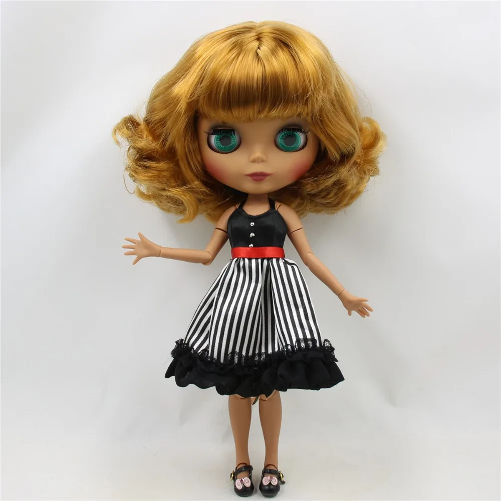 Ледяная кукла DBS Blyth 1/6 bjd для тела темная кожа матовое лицо коричневые золотистые