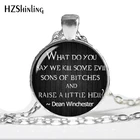 Женское ожерелье, ювелирные изделия, стеклянное круглое ожерелье с подвеской-кабошоном, новая распродажа, Винчестер Сверхъестественное HZ1