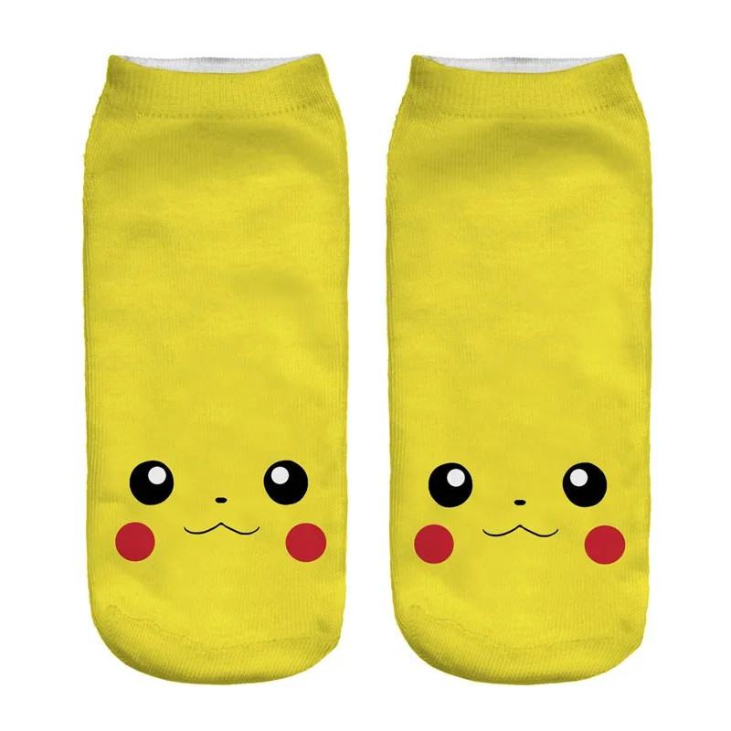 ZHBSLWT Pokemon Новое поступление Kawaii женские носки Харадзюку 3D принты носки для отдыха Пикачу Новинка Короткие милые носки