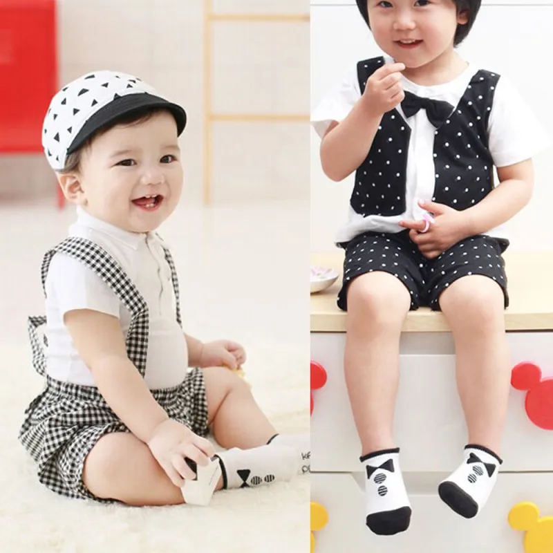 Детские носки хлопковые трикотажные противоскользящие короткие дышащие детские