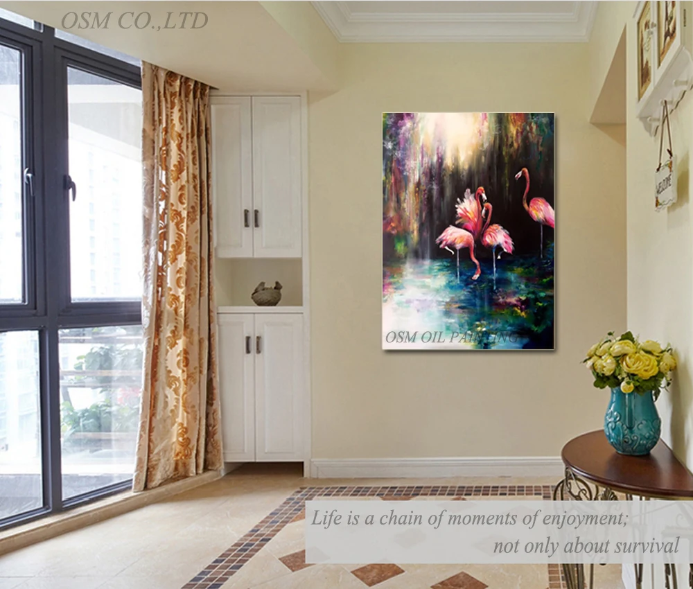 Профессиональная художественная репродукция высокое качество Розовый фламинго