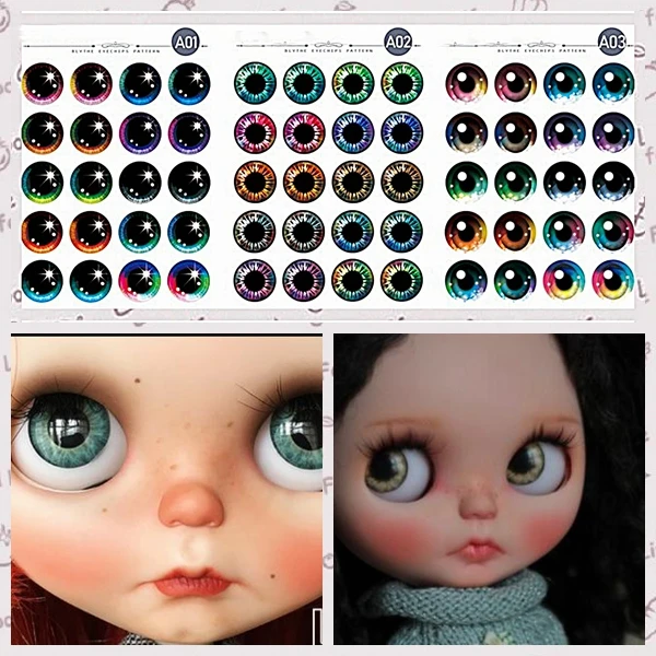 30 пар/уп. новые кошачьи глаза Сияющая Звезда DIY наглазники Blyth кукольные глазные фишки бумажный узор для 1:6 Blyth кукольный глаз DIY инструмент