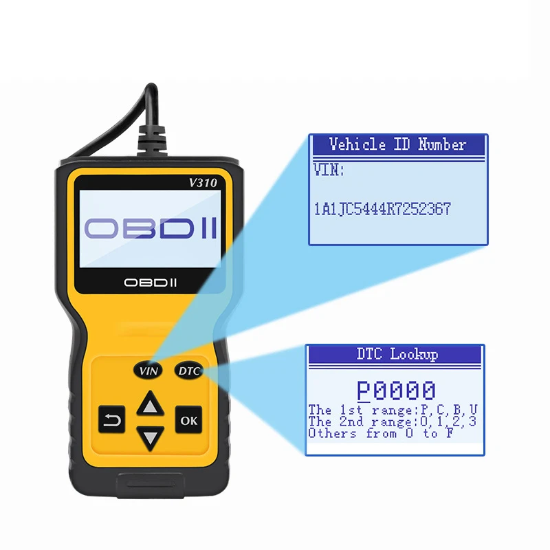 Автомобильный диагностический сканер Aganippe V310 OBD2 считыватель кодов EOBD для