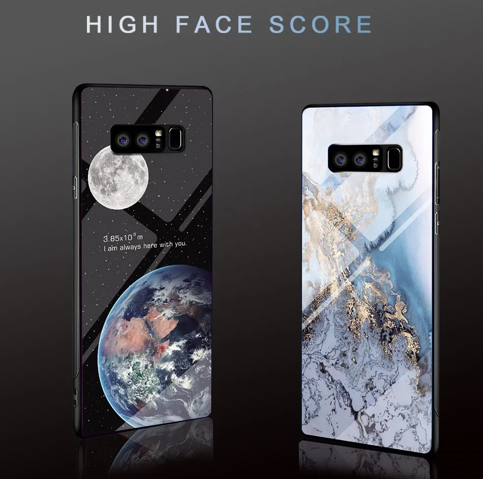 Закаленное Стекло чехол для samsung Galaxy S9 плюс с космическим звездным принтом