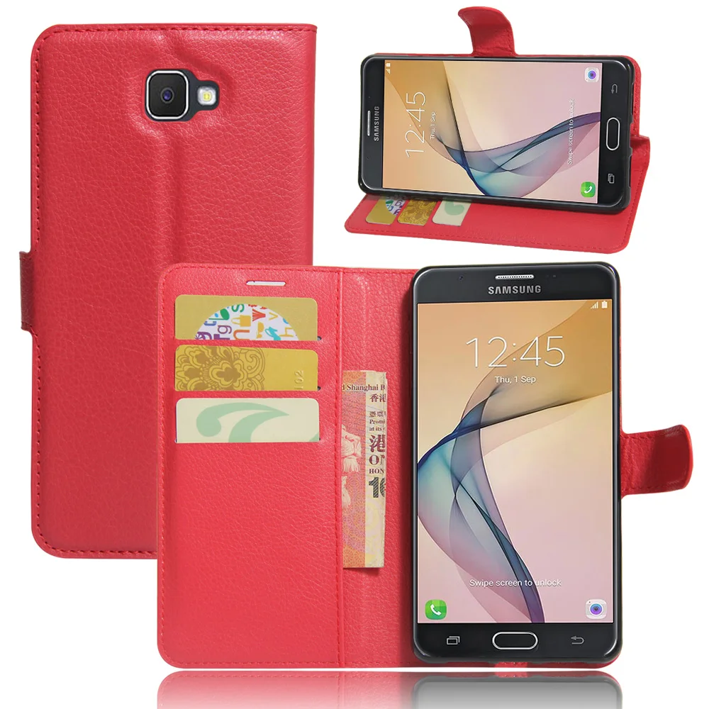 VBNM Litchi Stripes Leather Flip Cover for Samsung Galaxy j7 prime 2 ON7 2016 Case G611F G610F DS Shell | Мобильные телефоны и