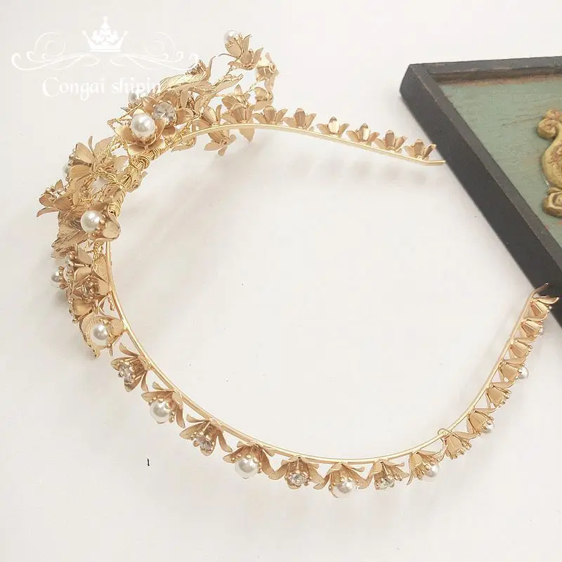 Невесты Qiumeng Европейский ретро невесты свадебное платье свадебные золотые