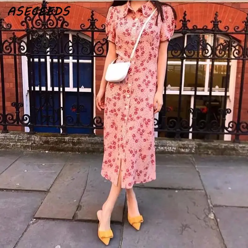 2019 Винтаж boho цветочное пляжное платье для женщин короткий рукав элегантный