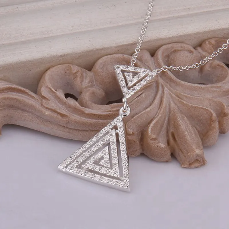 Silver Necklace Pendant 925 jewelry silver plated /IWZNIUPJ KNPOFTOD | Украшения и аксессуары