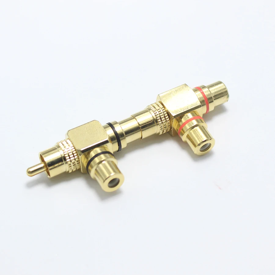 2 шт./лот высокое качество позолоченный RCA штекер на мама сплиттер адаптер AV видео