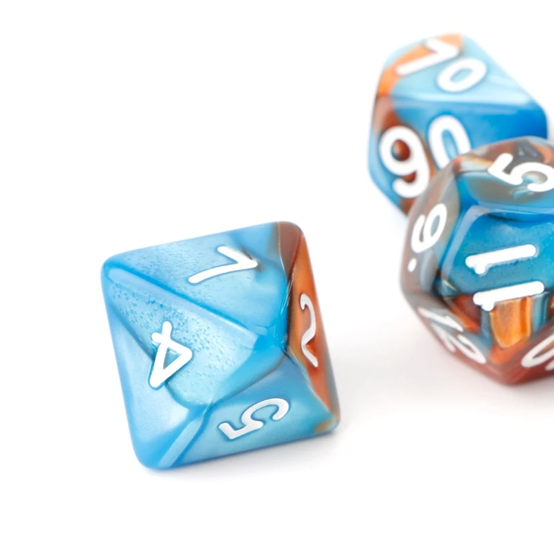7 шт./компл. акриловые многогранные кости для TRPG настольные игры Подземелья и