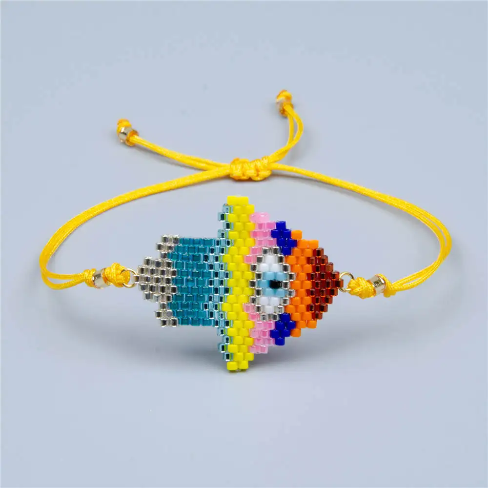 Go2boho MIYUKI браслет Турецкий Дурной глаз браслет Хамса Красочные руки Pulsera золото желтый ювелирные браслеты с кисточкой для женщин Новинка