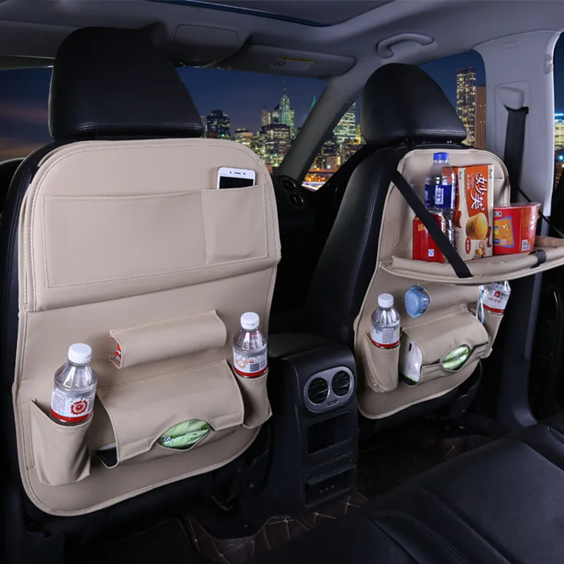 Новая кожаная автомобильная сумка для хранения на спинку сиденья Органайзер