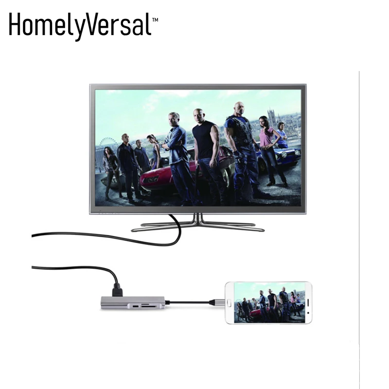 Homelyversal USB 3,0 Универсальная док-станция с двойным дисплеем Поддержка HDMI+ SD/TF usb портов подключение к телевизору с телефоном