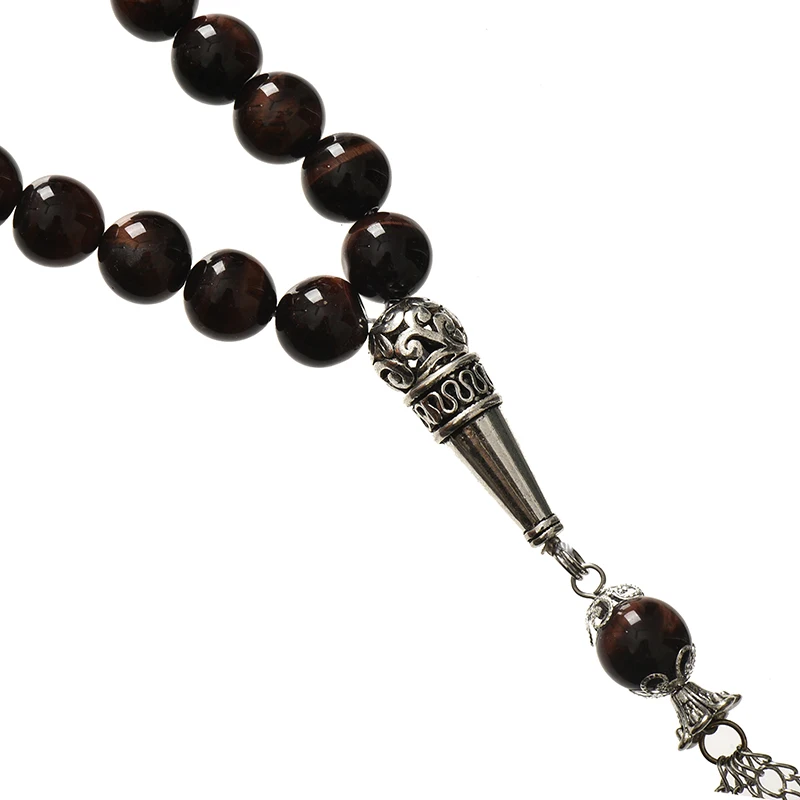 Dark Red Prayer Beads 10mm Tiger Eyes Stone Making Diy Rosary jewelry Bracelets 14inch For Unisex Gifts F019 | Украшения и