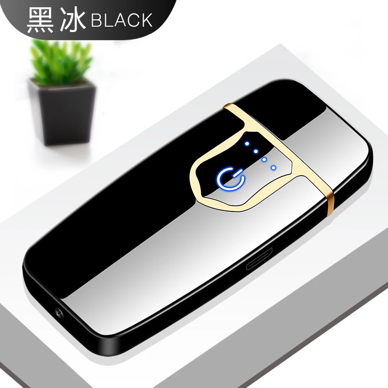 Новая ультратонкая usb зарядка зажигалка с сенсорным экраном электронное зажигание электрический горячий провод ветрозащитная зарядка электрическая зажигалка