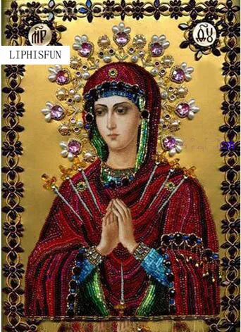 

Алмазная картина, религиозная инкрустированная вышивка, квадратная дрель, алмазная домашняя декоративная живопись, полная незавершенная ж...